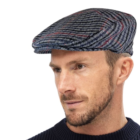 Heren Tweed Flat Cap Sock Snob Newsboy Style - GL228 Rood / Groen - Image 3