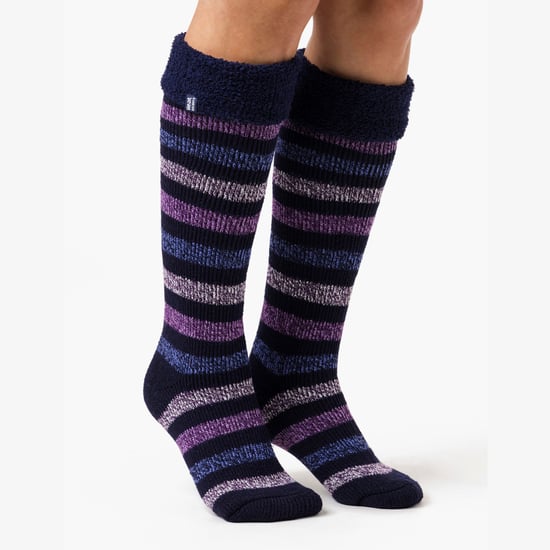 Heat Holders Gestreepte Wellington Boot Sokken voor dames - Marine -streep - Image 4