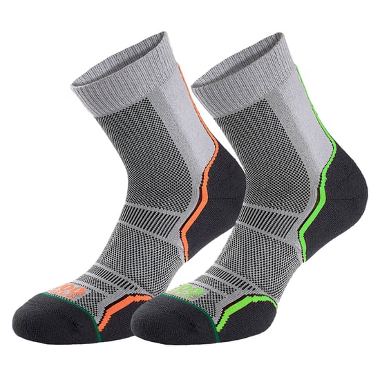 1000 Mile - 2-Pack Heren Trail Enkele Laag Vochtregulerende Merino Wol Sokken - Grijs - Image 3