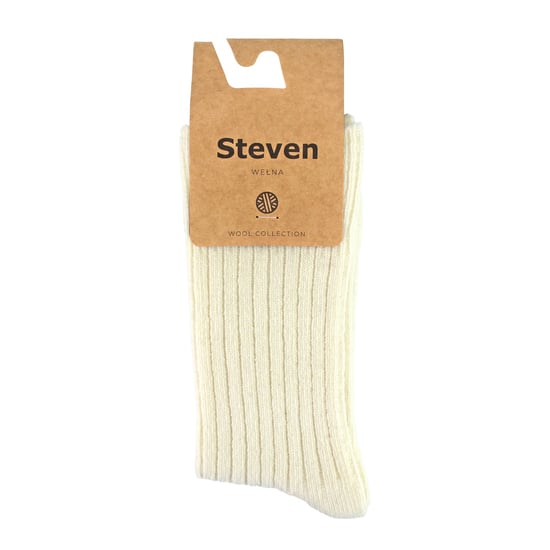 Steven - 1 Paar Dames Wol Jurk Sokken - Thermische Gebreide Sokken voor Winter - Ecru - Image 2