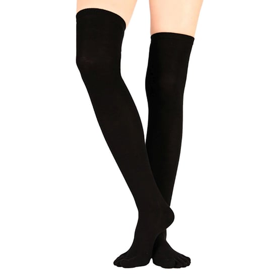 TOETOE - Essentiële Vochtafvoerende Katoenen Overknee Teen Sokken voor Mannen en Dames - Zwart - Image 3