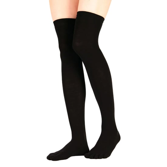 TOETOE - Essentiële Vochtafvoerende Katoenen Overknee Teen Sokken voor Mannen en Dames - Zwart - Image 5