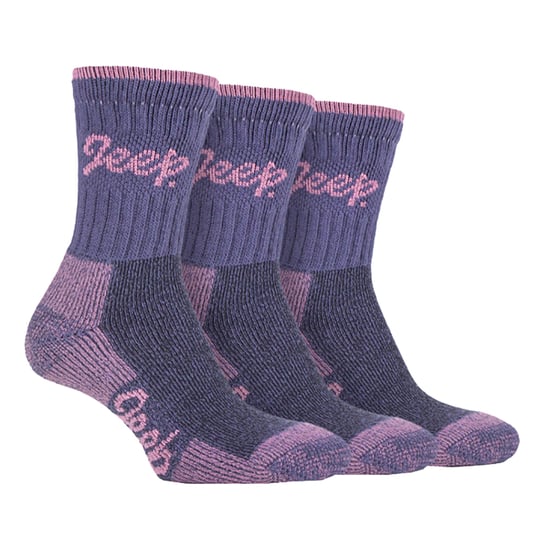 JEEP 6 paar katoenen ademende wandelsokken voor dames - Paarse Roos - Image 3