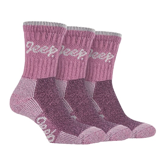 JEEP 6 paar katoenen ademende wandelsokken voor dames - Rose / Cream - Image 3