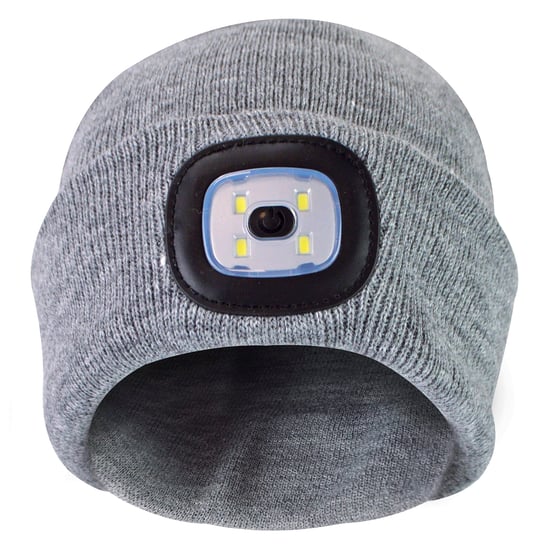 Led-muts voor dames | Dames gebreide oplaadbare muts | Wintermuts met hoofdlamp - Grijs - Image 5