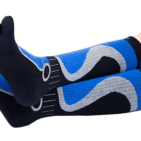 TOETOE - Heren & Dames Vochtregulerende Sport Compressie Kniesokken met Teen - Zwart & Blauw - Image 5