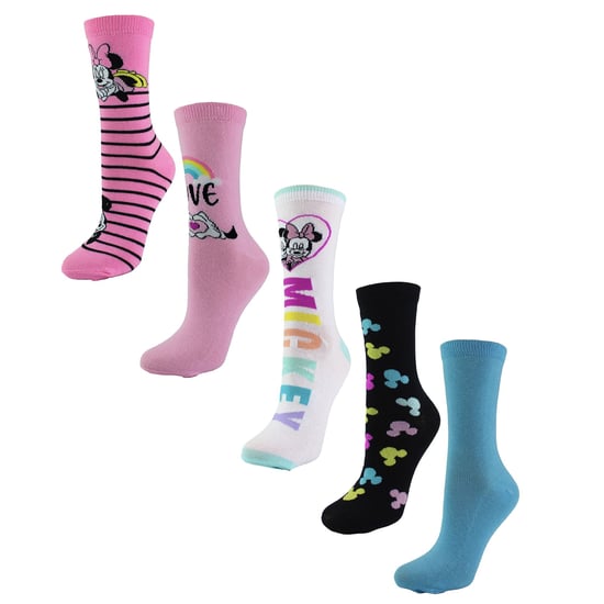 5 Paar Minnie Mouse Sokken voor Vrouwen | Schattige Noviteit Disney Mickey Mouse Sokken | Ideale Kerstcadeaus - Minnie&Mickey - Image 3