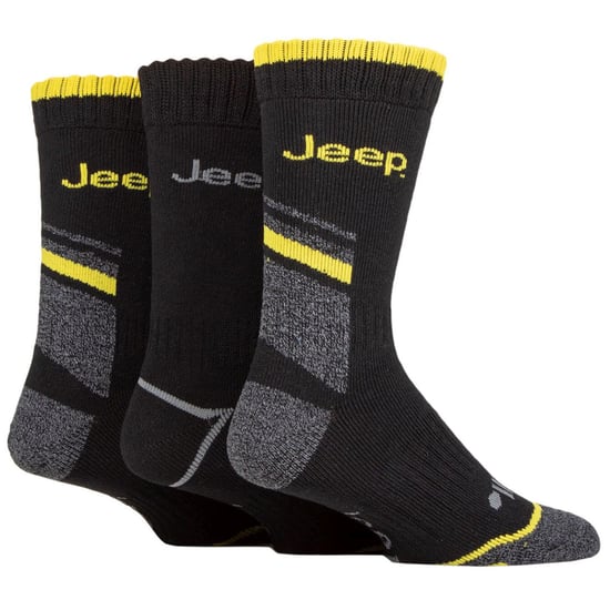 Heren Zware Werk Sokken met Voorkeursupport | Jeep | Volle Kussen Hoge Prestaties Katoenen Bootsokken met Verstevigde Hak en Teen - Zwart / Charcoal - Image 3