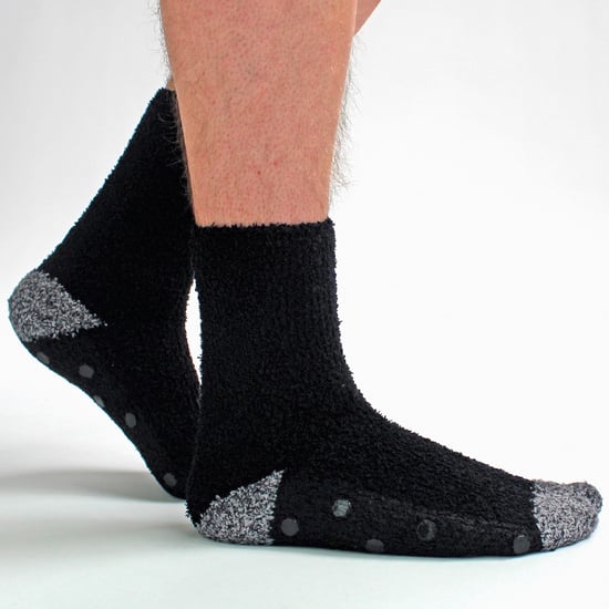 Sock Snob 4 Paar Heren Antislip Pantoffel Gezellige Sokken - Zwart / Oranje Streep - Image 3