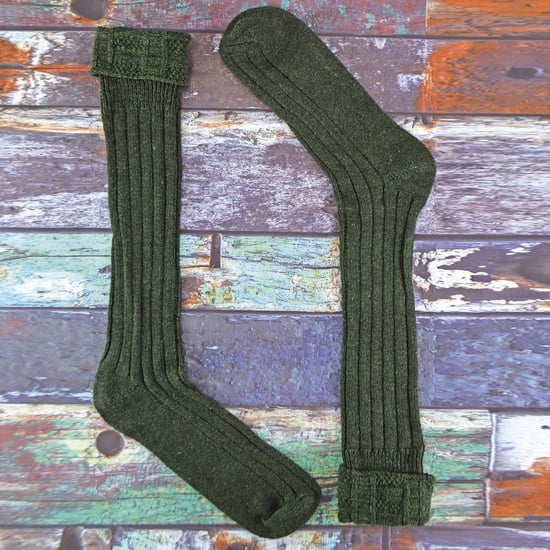 Heren wollen kiltsokken | Warme Kniekousen | Ademende outdoor lange laarzensokken voor heren - Khaki - Image 3