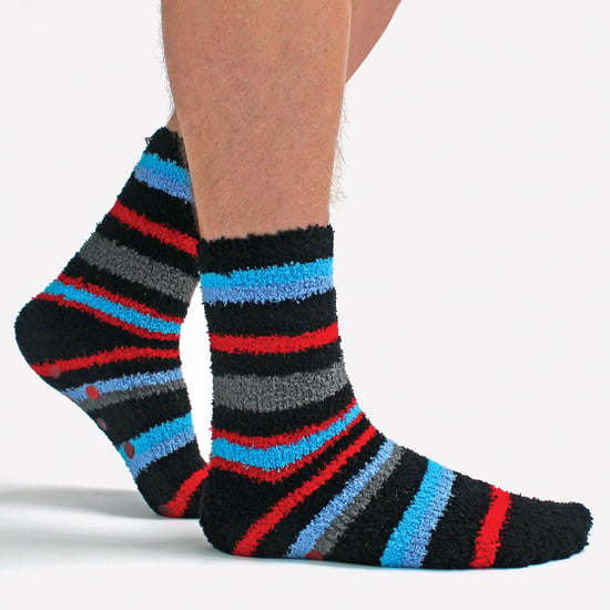 Sock Snob 4 Paar Heren Antislip Pantoffel Gezellige Sokken - Blauwe / Rode Streep - Image 3