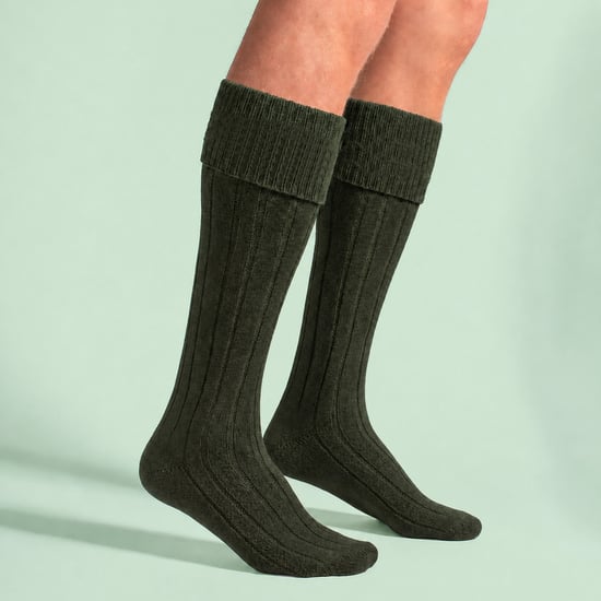 Heren wollen kiltsokken | Warme Kniekousen | Ademende outdoor lange laarzensokken voor heren - Khaki - Image 5