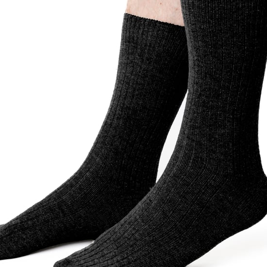 Steven - Heren Wol Kousen 1 Paar - Warme Gebreide Ribbel Kousen voor de Winter - Zwart - Image 2