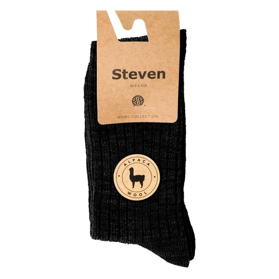 Steven - Heren Alpaca Wol Sokken - 1 Paar Warme Gebreide Boot Sokken voor Winter - Zwart - Image 2