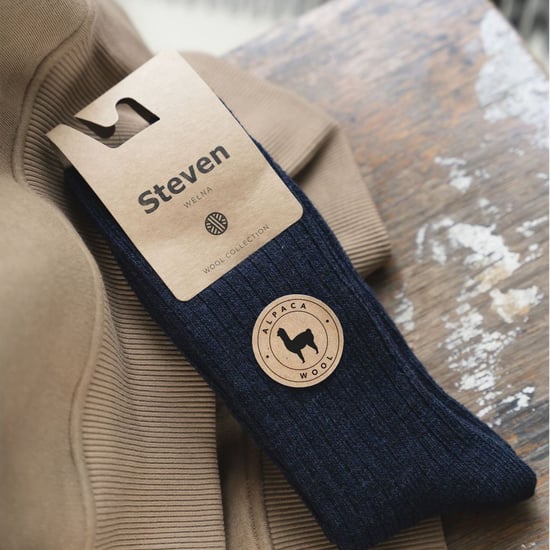 Steven - Heren Alpaca Wol Sokken - 1 Paar Warme Gebreide Boot Sokken voor Winter - Zwart - Image 3