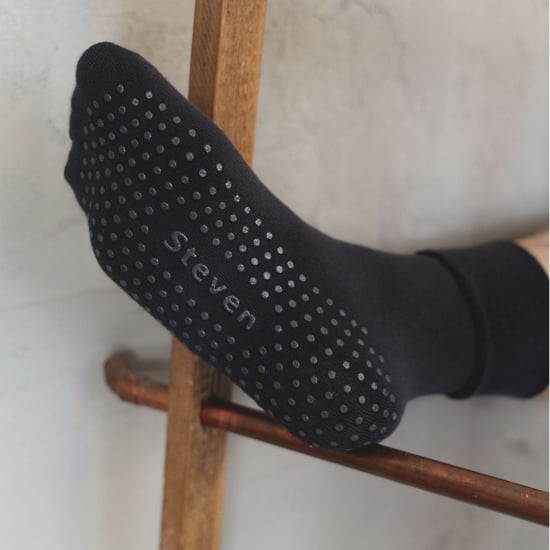 Steven - 1 Paar Heren Katoenen Pantoffelsokken met Antislip Grippers - Zwart - Image 3