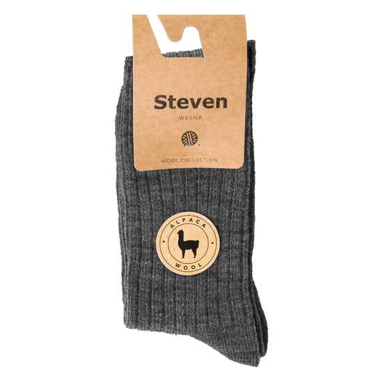 Steven - Heren Alpaca Wol Sokken - 1 Paar Warme Gebreide Boot Sokken voor Winter - Grijs - Image 2