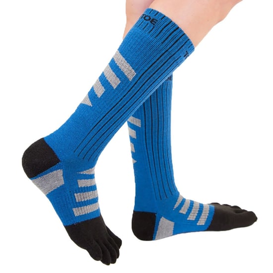 TOETOE - Heren & Dames Buiten 3D Terry Walker Gevoerde Woltenen Socks - Zwart & Blauw - Image 4