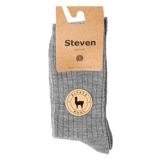 Steven - Heren Alpaca Wol Sokken - 1 Paar Warme Gebreide Boot Sokken voor Winter - Lichtgrijs - Image 2