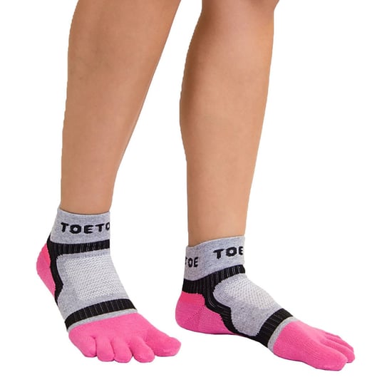 TOETOE - Heren & Dames Ademend Sport Lichtlopende Low Cut Teensokken - Roze - Image 3