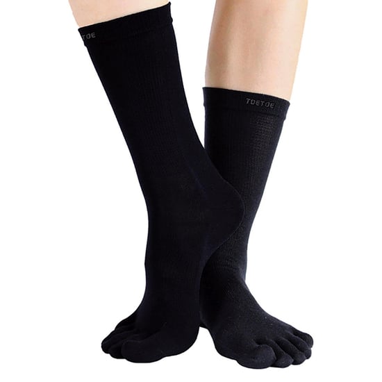 TOETOE - Heren & Dames Outdoor Zachte Wol Vochtregulerende Mid-Calf Teen Sokken - Zwart - Image 3
