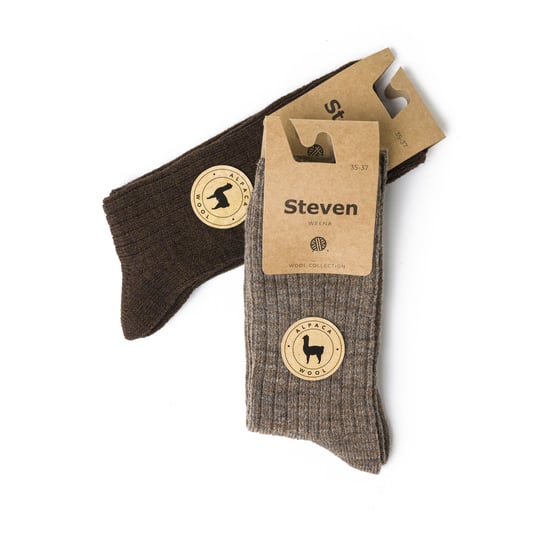 Steven - Heren Alpaca Wol Sokken - 1 Paar Warme Gebreide Boot Sokken voor Winter - Lichtgrijs - Image 5