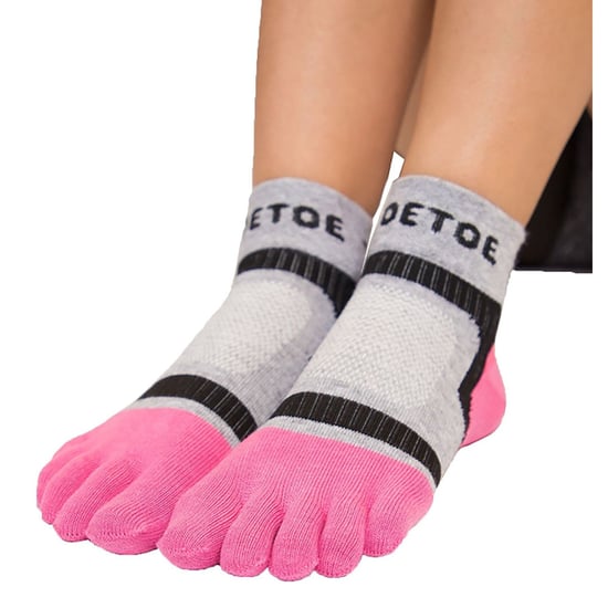 TOETOE - Heren & Dames Ademend Sport Lichtlopende Low Cut Teensokken - Roze - Image 5