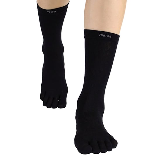 TOETOE - Heren & Dames Outdoor Zachte Wol Vochtregulerende Mid-Calf Teen Sokken - Zwart - Image 5