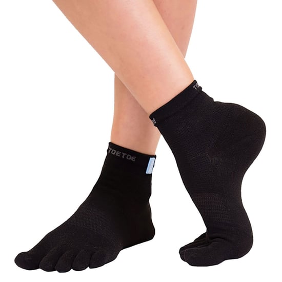 TOETOE - Heren- en Dames Vochtafvoerende Buiten Trainer Liner Teensokken - Zwart - Image 5