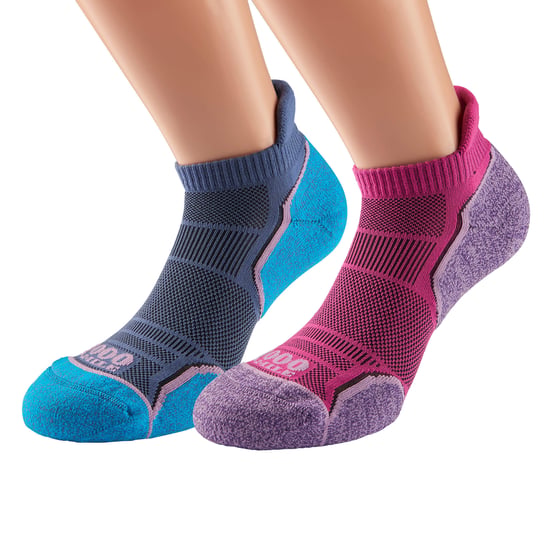 1000 Mile - 2 Pack Dames Enkele Laag Zachte Ademend Hardloopsokken - Felroze / Lavendel - Image 3