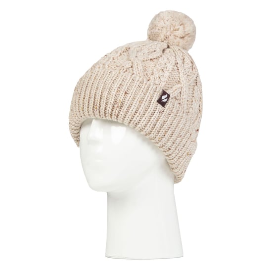 Dames Pom Pom Muts | Heat Holders | Trendy Dikke Warme Kabelgebreide Beanie met Heatweaver Fleece Voering | Salzburg Stijl - Natuur - Image 3