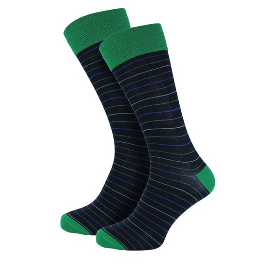 HS by Happy Socks - Heren 3-Pack Leuke Fop Kousen - Streep (Groen) - Image 4
