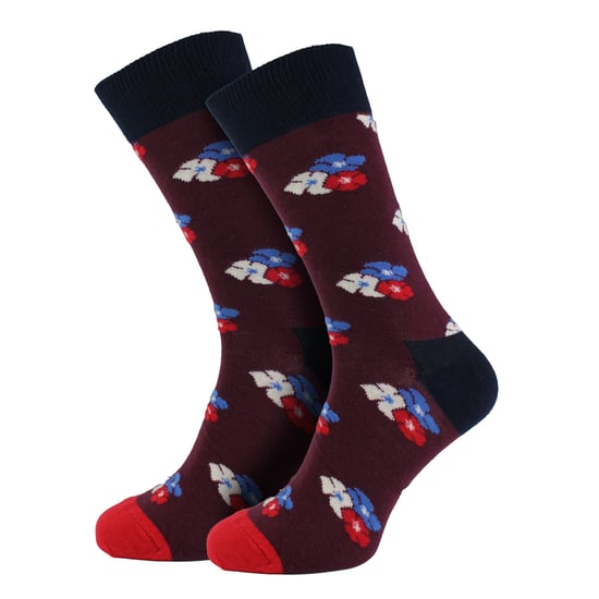 HS by Happy Socks - Heren 3-Pak Classic Flower Dress Sokken - Bloem (Bordeaux) - Image 5