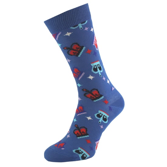 Katoenen Kroonontwerp Unisex Sokken - Blauw - Image 3