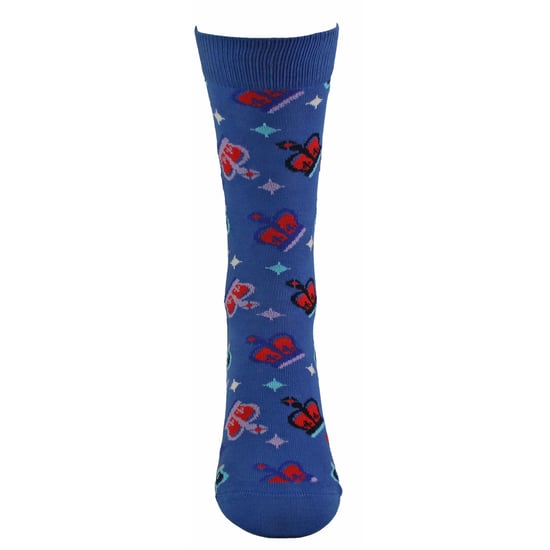 Katoenen Kroonontwerp Unisex Sokken - Blauw - Image 4