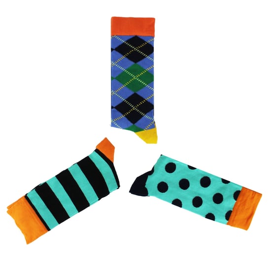 HS by Happy Socks - Heren 3-Pack Leuke Novelty Dress Socks - Ruit (Blauw) - Image 3