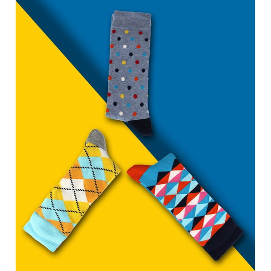 HS by Happy Socks - Heren 3-pack Klassieke Ruitpatroon Dress Socks - Ruit (Lichtblauw) - Image 3