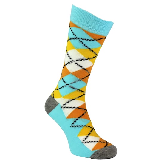HS by Happy Socks - Heren 3-pack Klassieke Ruitpatroon Dress Socks - Ruit (Lichtblauw) - Image 4