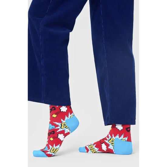 Vaderdag Sokken | Happy Socks | Grappige Rode Blauwe Sokken met Verstevigde Hak en Tee | Vaderdag Cadeau - Rood - Image 3