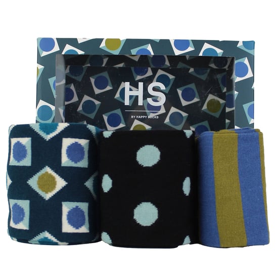HS by Happy Socks - Heren 3-Pack Cadeaubox Met Stippen Kousen - Vierkant - Image 4