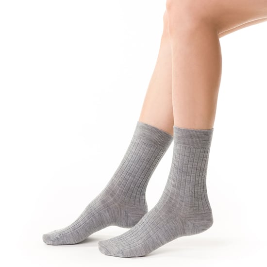 Steven - Dames 1 Paar Originele Merino Wollen Sokken - Outdoor Boot Sokken - Donker Grijs - Image 4