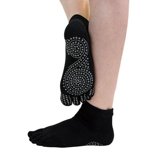 TOETOE - Heren & Dames Yoga / Pilates Antislip Vochtregulerende Lage Teen Sokken - Zwart - Image 3