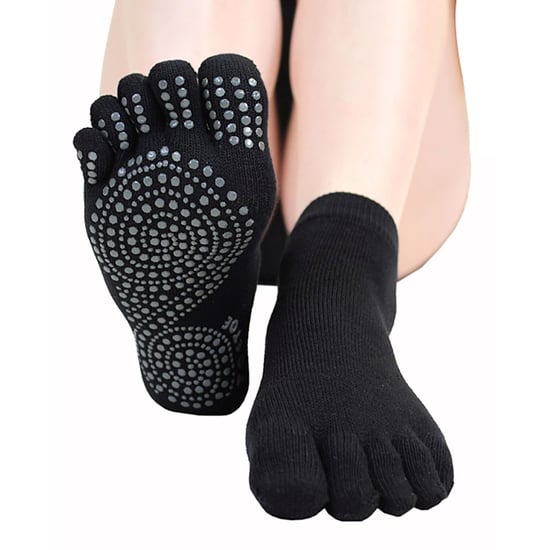 TOETOE - Heren & Dames Yoga / Pilates Antislip Vochtregulerende Lage Teen Sokken - Zwart - Image 5