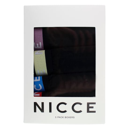 Men's NICCE Lazlow 5 Pack Boxer Shorts in Black - Image 2