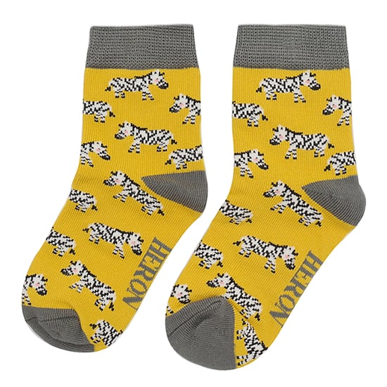 2 Paar Bamboe Sokken Jongens | Mr Heron | Sokken met dierenpatroon voor kinderen | Sokken met nieuw ontwerp - Zebra - Image 3