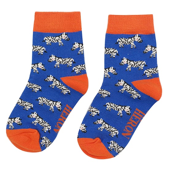 2 Paar Bamboe Sokken Jongens | Mr Heron | Sokken met dierenpatroon voor kinderen | Sokken met nieuw ontwerp - Zebra - Image 4