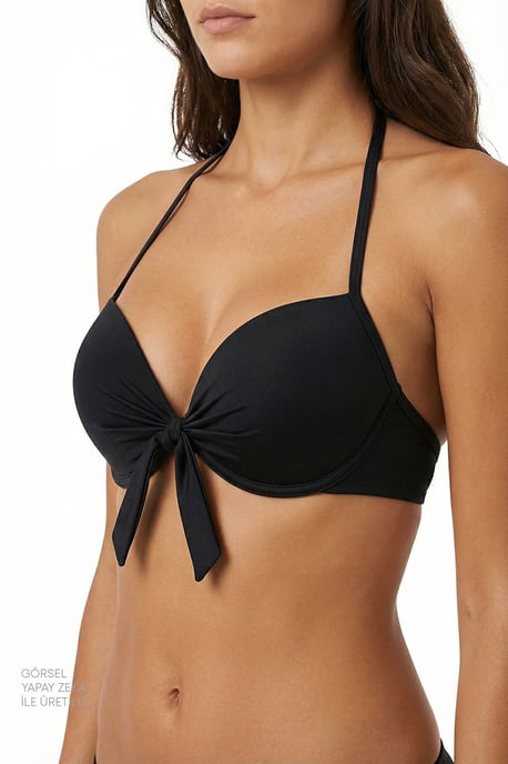 Effen onderbroken halter bikini top - Image 1