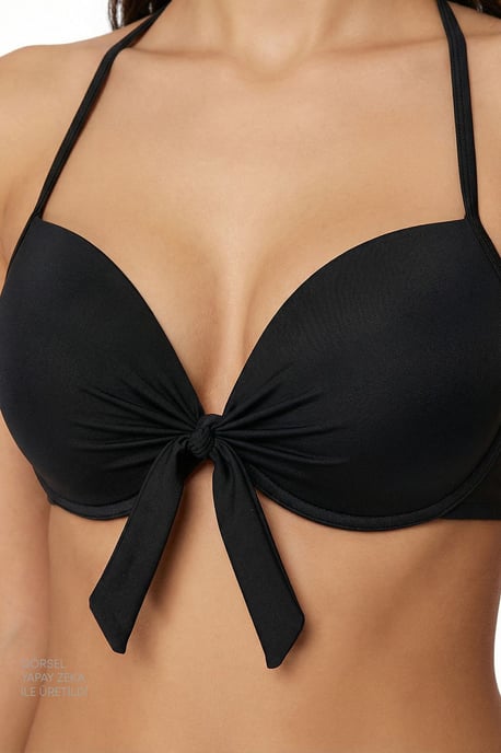 Effen onderbroken halter bikini top - Image 3
