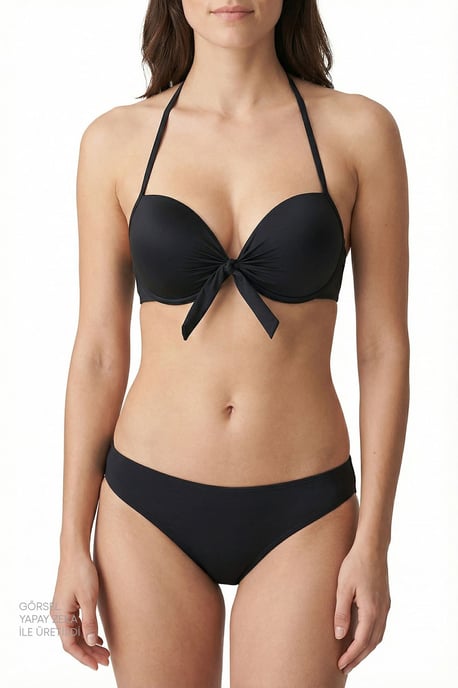 Effen onderbroken halter bikini top - Image 4