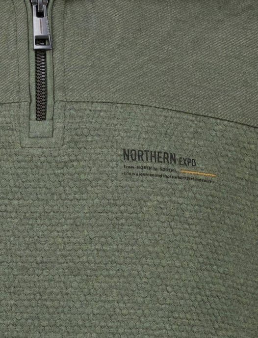 Casa Moda trui groen effen half zip - Image 3